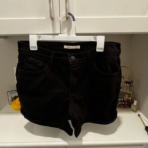 Levis Women's Black Denim Shorts
